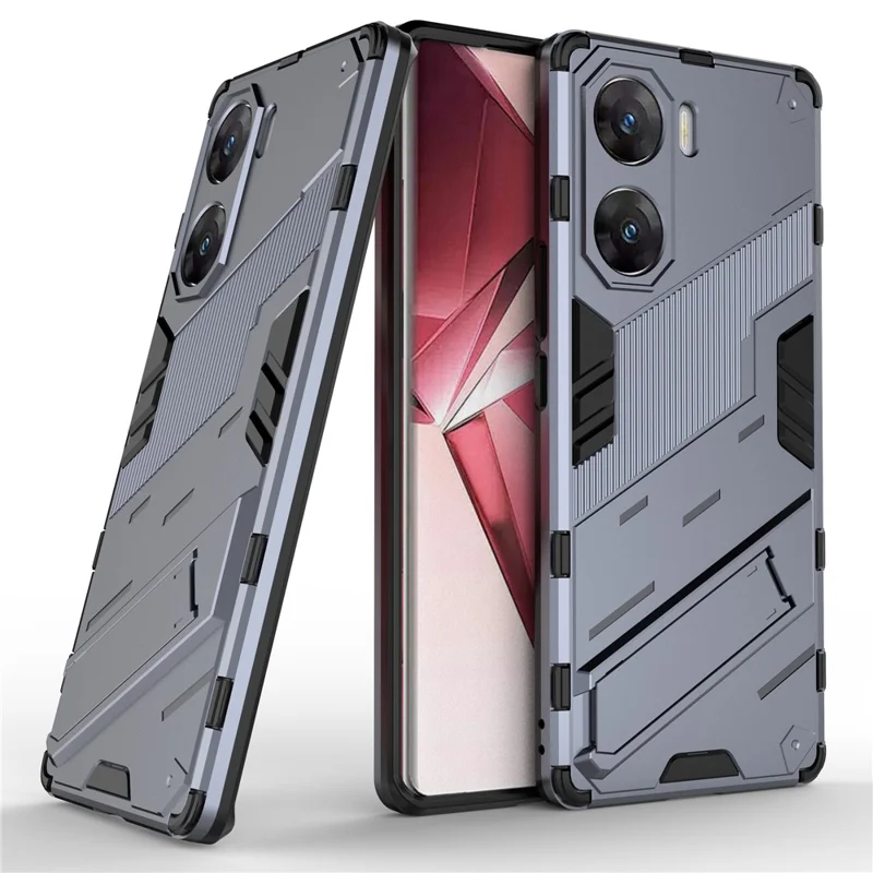 For vivo V29e (India) 5G Case Kickstand PC+TPU Phone Back Cover - Grey