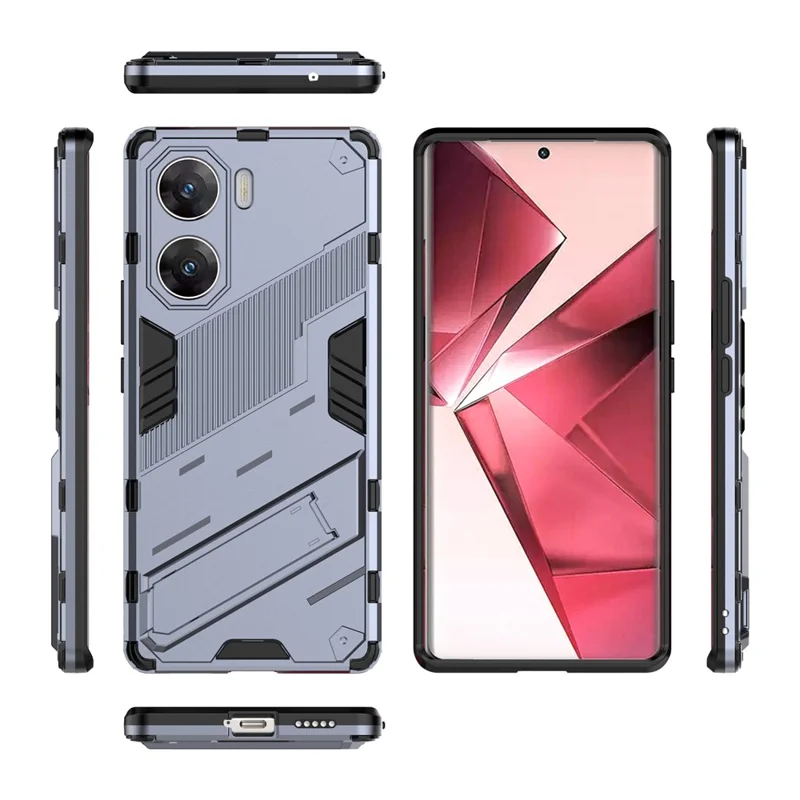 For vivo V29e (India) 5G Case Kickstand PC+TPU Phone Back Cover - Grey