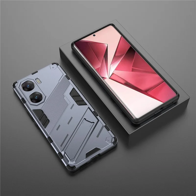 For vivo V29e (India) 5G Case Kickstand PC+TPU Phone Back Cover - Grey