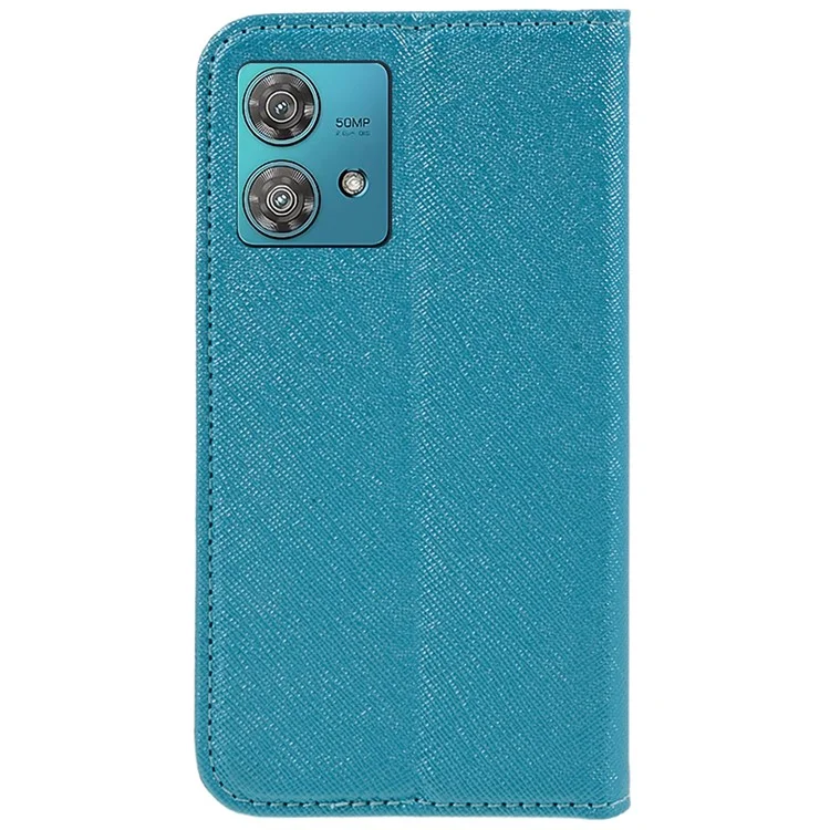 Für Motorola Edge 40 Neo 5G Case PU-Leder-Geldbörse mit Magnetverschluss - Himmelblau