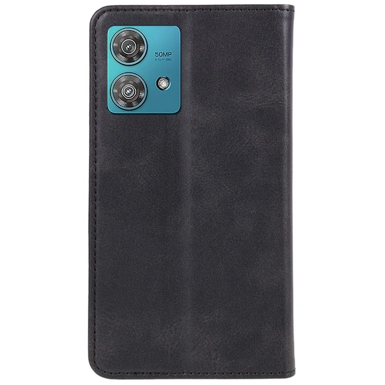 Para Motorola Edge 40 Neo 5G Funda Cierre Magnético Automático Cartera de Piel - Negro