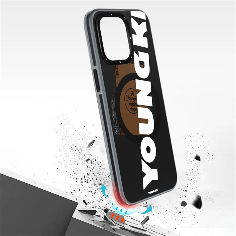 Youngkit Для Iphone 15 Pro Max Case, Совместимый с Magsafe Anti-Drop TPU IMD Phone Shell - Черный