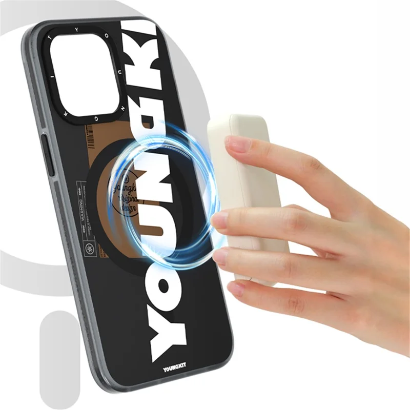 Youngkit Для Iphone 15 Pro Max Case, Совместимый с Magsafe Anti-Drop TPU IMD Phone Shell - Черный