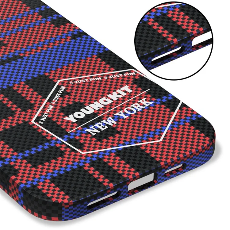 Youngkit Для Iphone 15 Pro Max Case, Совместимый с Magsafe 600D Aramid Fibre Phone Case - Синий