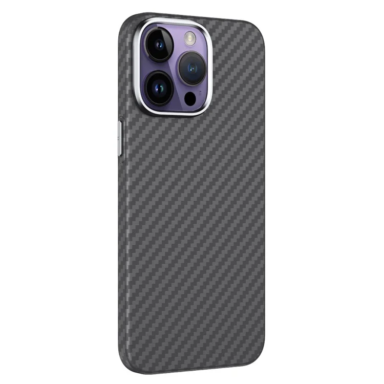 GKK For iPhone 14 Pro Max Case Carbon Fiber Texture PC Phone Cover - Grey