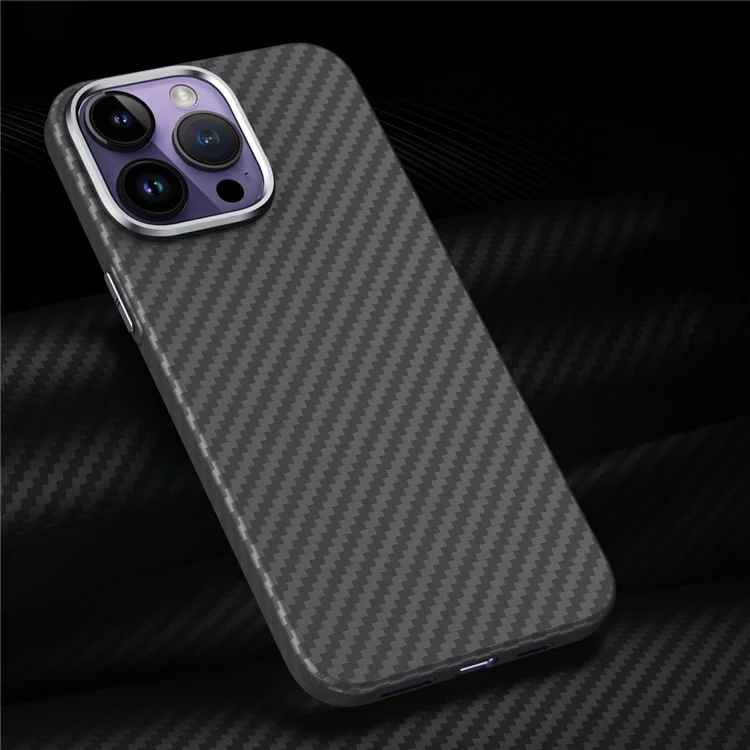 GKK For iPhone 14 Pro Max Case Carbon Fiber Texture PC Phone Cover - Grey