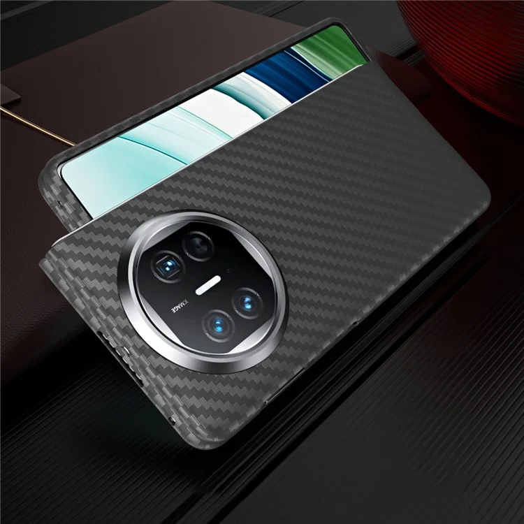 GKK Для Huawei Mate X5 Чехол Жесткий  ПК Углеродное волокно Текстура Магнитный Чехол для Телефона - Серый