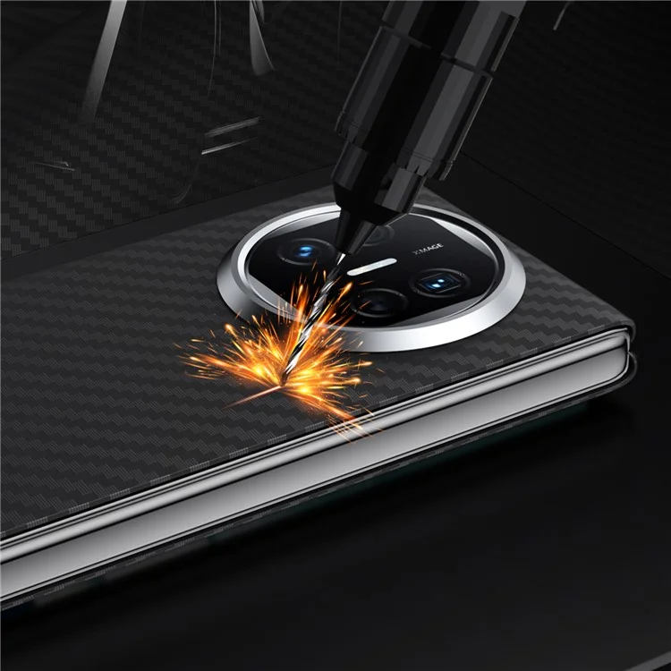 GKK Для Huawei Mate X5 Чехол Жесткий  ПК Углеродное волокно Текстура Магнитный Чехол для Телефона - Серый
