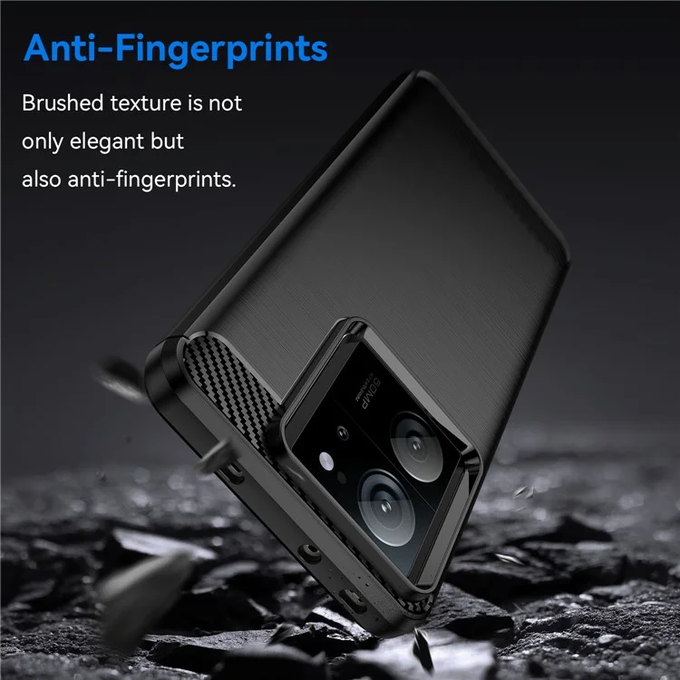 TPU Shell for Xiaomi 13T / 13T Pro Case Carbon Fiber Texture Phone Cover - Black