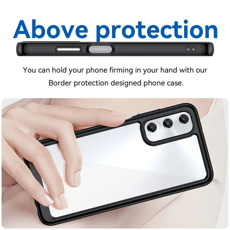 Para Samsung Galaxy A05s 4G Case TPU + Acrylic Shock Absorbing Phone Back Cover - Preto