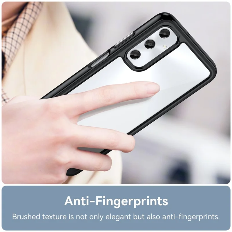 Para Samsung Galaxy A05s 4G Case TPU + Acrylic Shock Absorbing Phone Back Cover - Preto