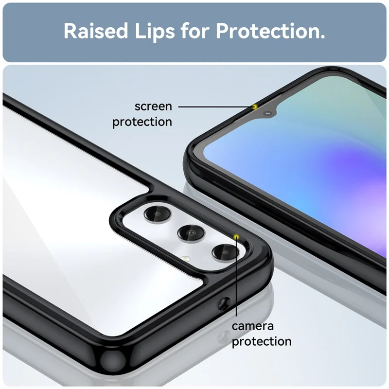 Para Samsung Galaxy A05s 4G Case TPU + Acrylic Shock Absorbing Phone Back Cover - Preto