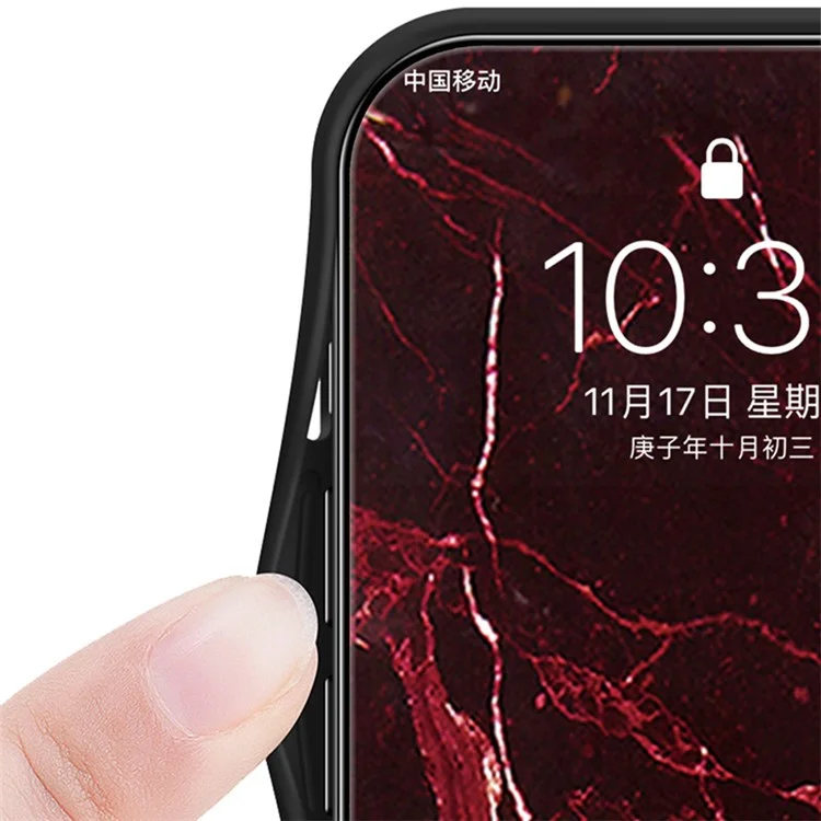 For Realme 11 5G (Global) / 11x 5G Cover PC+TPU+Tempered Glass Marble Pattern Phone Case - Blood Red Marble