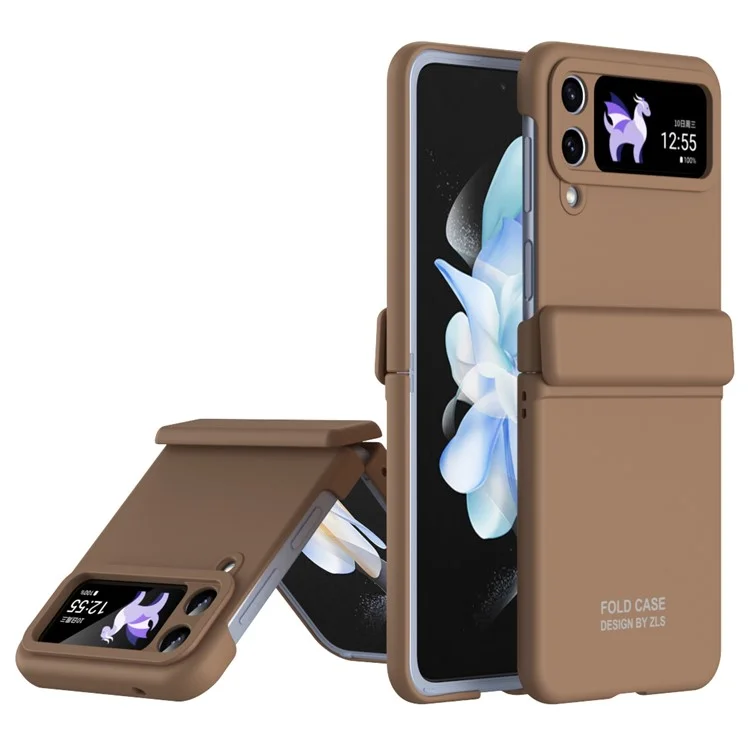 For Samsung Galaxy Z Flip3 5G Case Hard PC Shockproof Hinge Protection Phone Cover - Brown