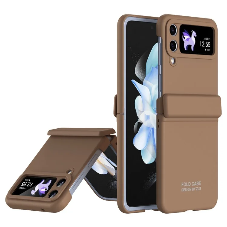 Pour Samsung Galaxy Z Flip4 5G Case de Téléphone Anti-flic Hard PC - Brun