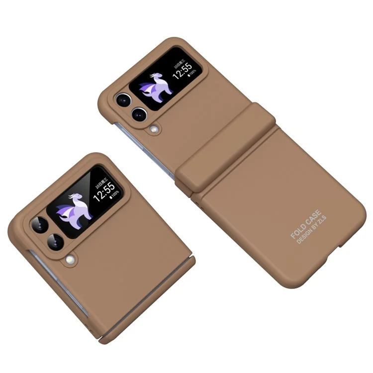 Pour Samsung Galaxy Z Flip4 5G Case de Téléphone Anti-flic Hard PC - Brun