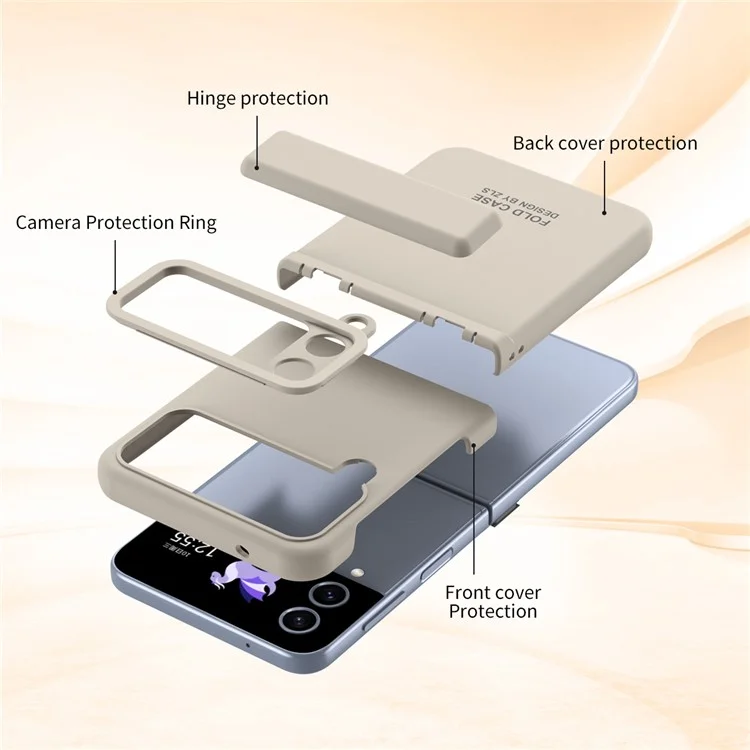 Pour Samsung Galaxy Z Flip4 5G Case de Téléphone Anti-flic Hard PC - Brun