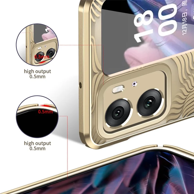 For Oppo Find N2 Flip 5G Case PC Wing Frame Design Electroplating Protective Phone Cover - Black