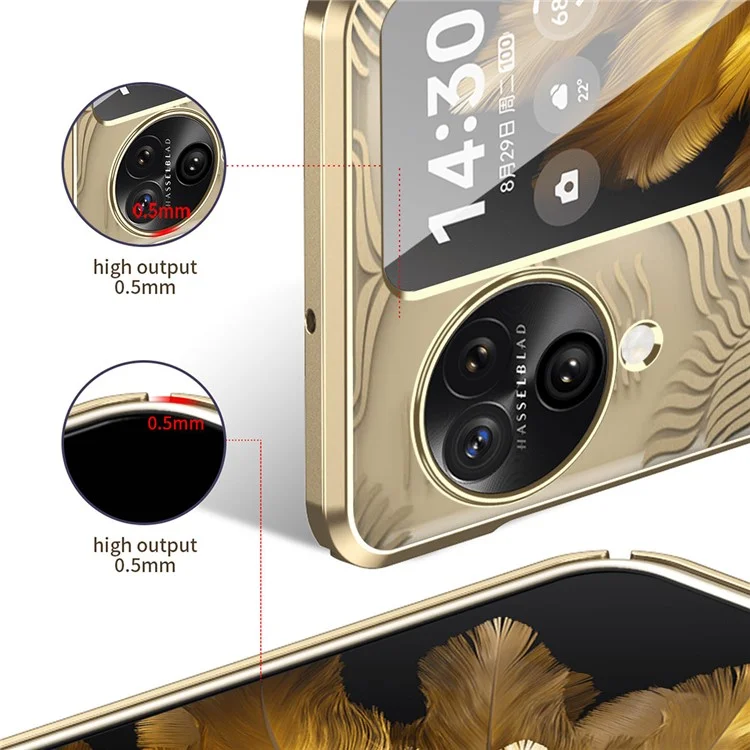 Per Oppo Trova N3 Flip 5G Case Frame Design Protezione Copertina Per Telefono PC - Oro