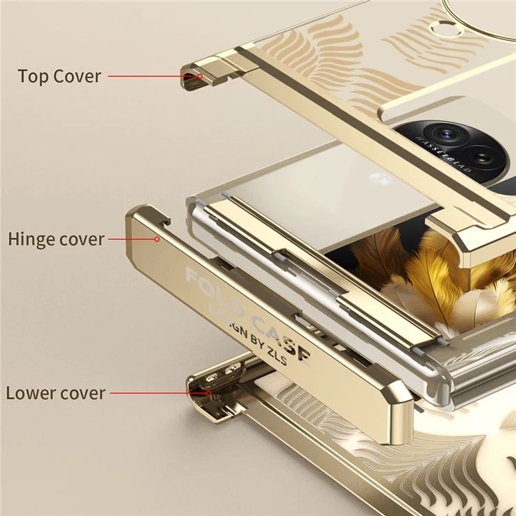 Per Oppo Trova N3 Flip 5G Case Frame Design Protezione Copertina Per Telefono PC - Oro