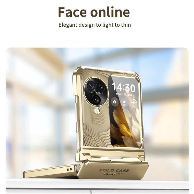 Per Oppo Trova N3 Flip 5G Case Frame Design Protezione Copertina Per Telefono PC - Oro