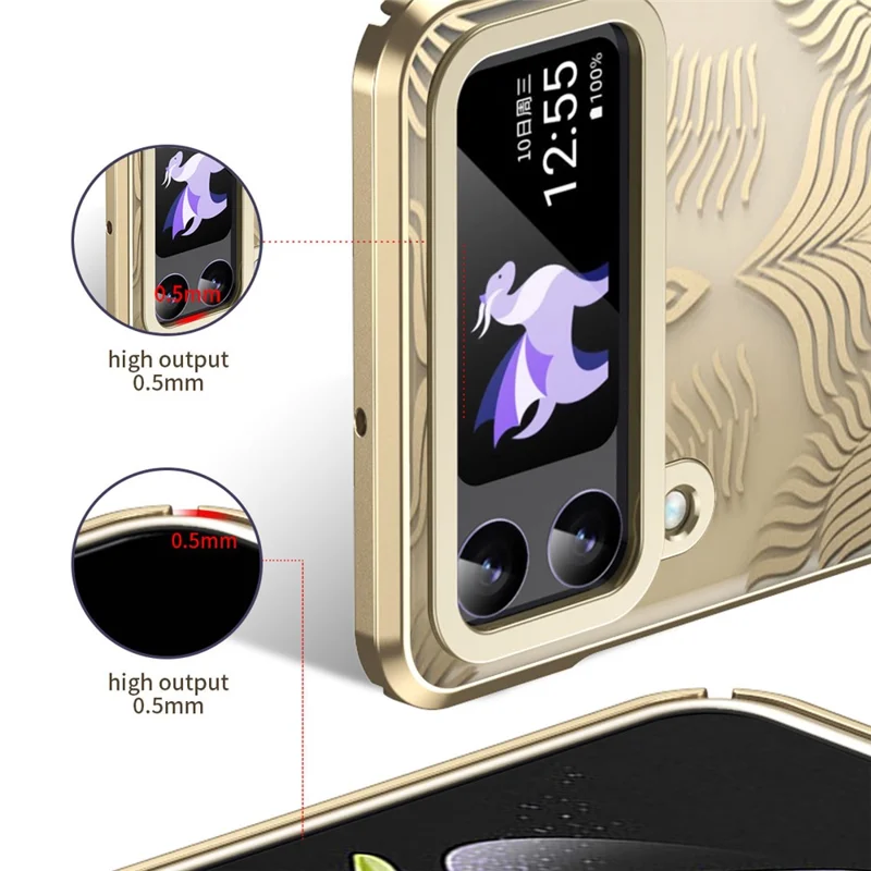 For Samsung Galaxy Z Flip3 5G Case Wing Frame Design Anti-Drop PC Phone Cover - Purple