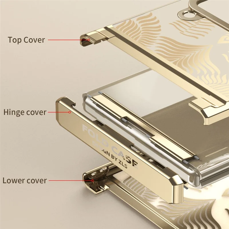 For Samsung Galaxy Z Flip3 5G Case Wing Frame Design Anti-Drop PC Phone Cover - Purple