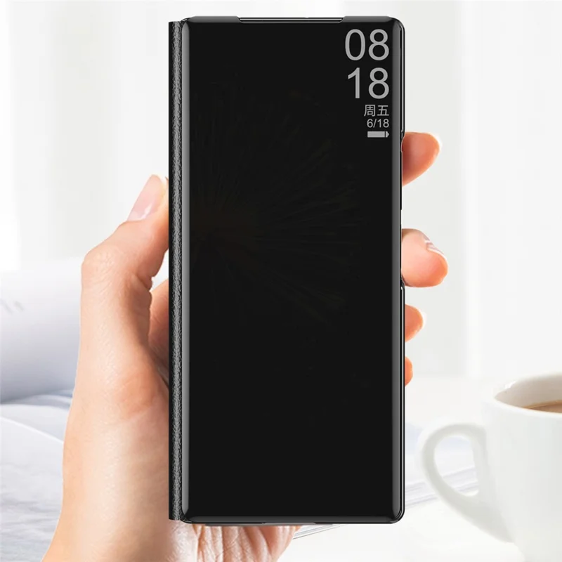 Para Xiaomi Mix Fold 3 5G Case Mirror Surface PU Leather View Window Kickstand Phone Cover - Azul