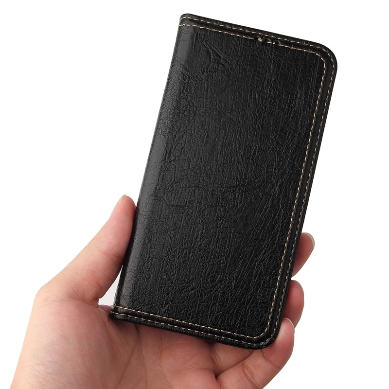 For iPhone 15 Case Anti-scratch Tree Texture PU Leather Stand Phone Cover Wallet - Black