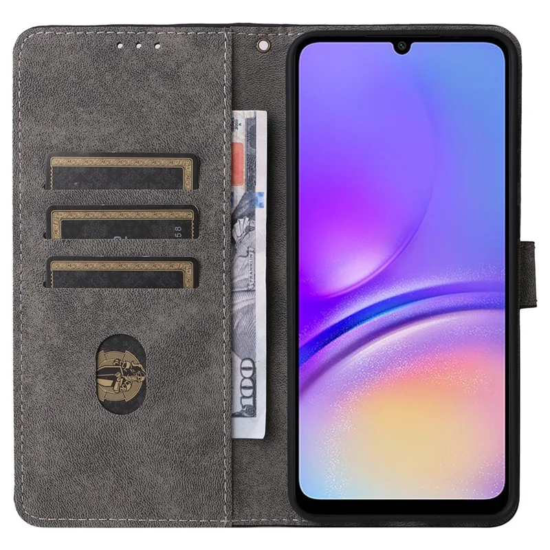 For Samsung Galaxy A05 4G Case PU Leather RFID Blocking Cover with Strap - Blue