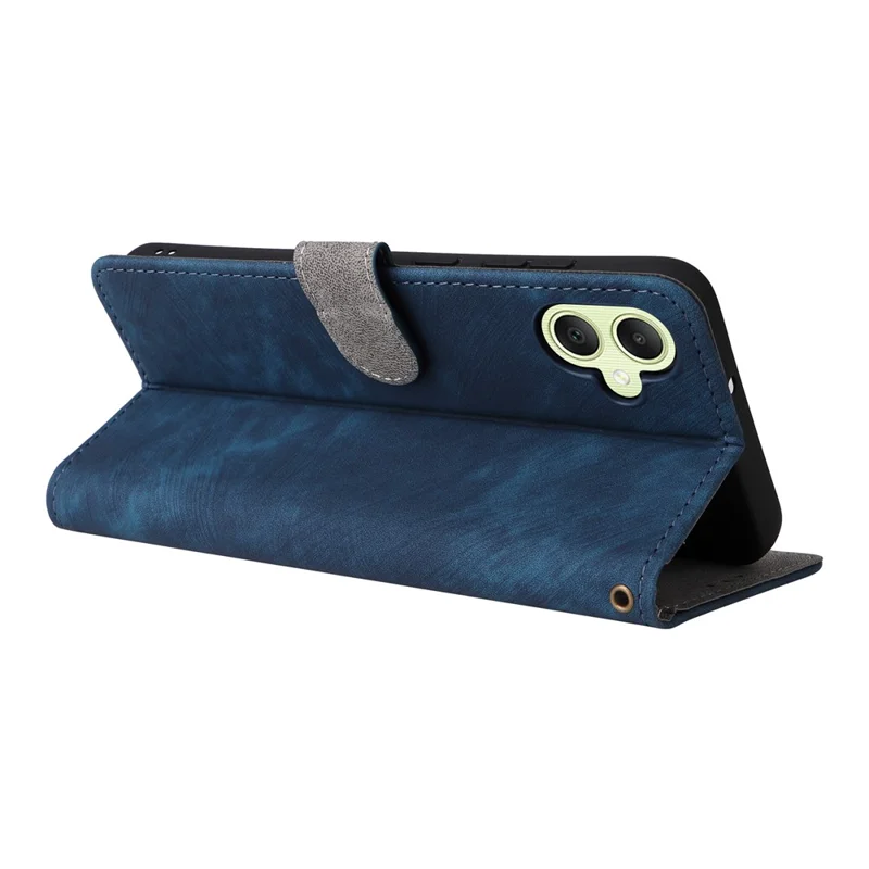 For Samsung Galaxy A05 4G Case PU Leather RFID Blocking Cover with Strap - Blue