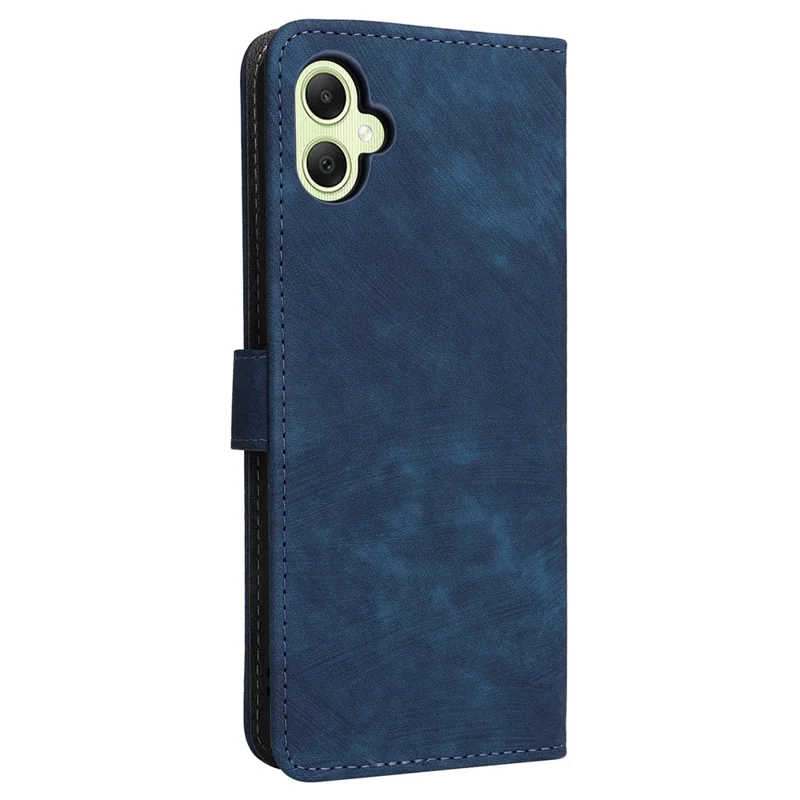 For Samsung Galaxy A05 4G Case PU Leather RFID Blocking Cover with Strap - Blue
