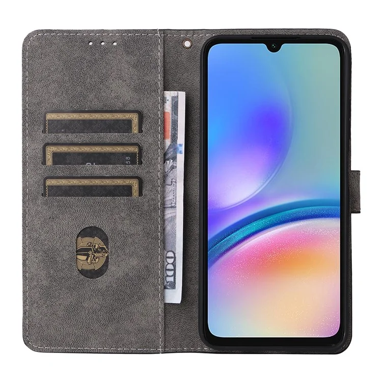 Für Samsung Galaxy A05s 4G / M14 4G Hülle Wallet RFID-blockierende Handyhülle mit Lederüberzug und Riemen - Braun