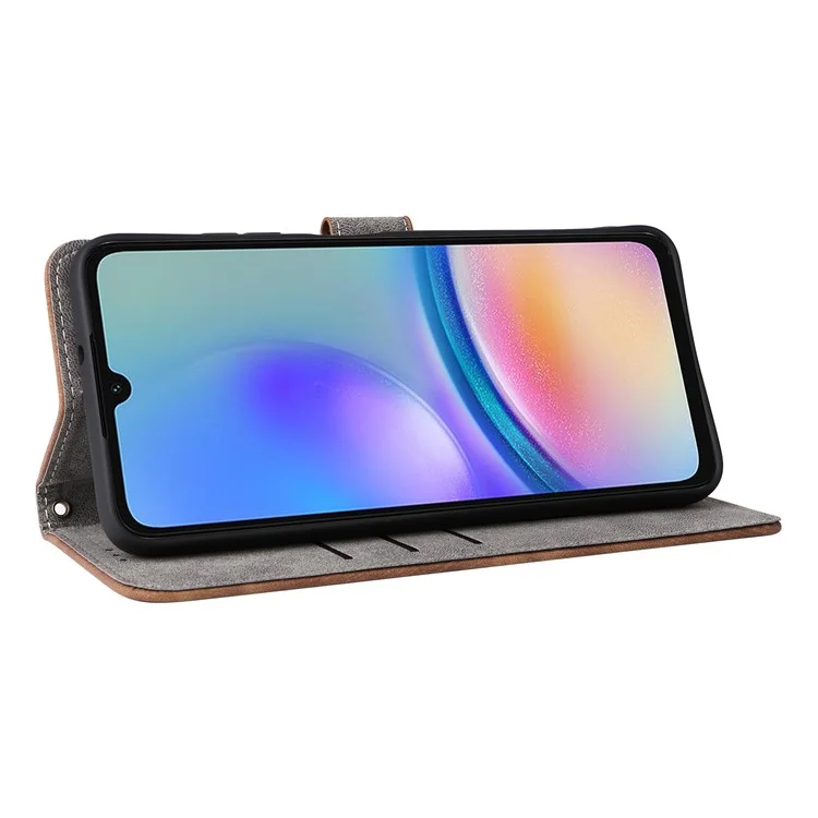 Für Samsung Galaxy A05s 4G / M14 4G Hülle Wallet RFID-blockierende Handyhülle mit Lederüberzug und Riemen - Braun