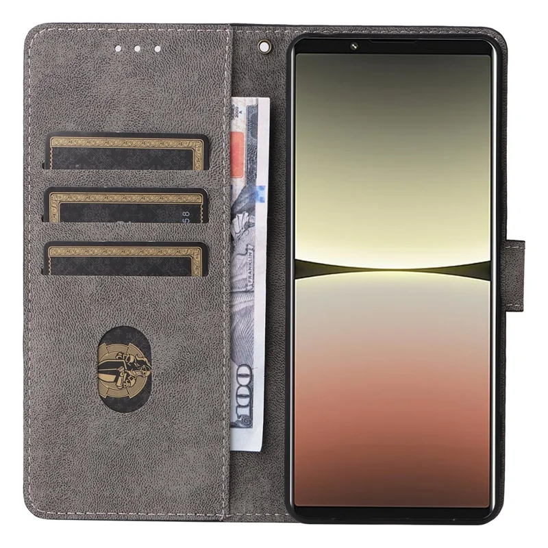Fodral för Sony Xperia 5 IV 5G PU-läder Ställfodral Med RFID-skydd Plånbok med rem – Brun