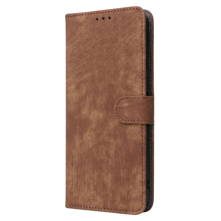 Para Sony Xperia 5 III 5G Case Slim-Fit PU Leather RFID Blocking Phone Cover com Alça - Marrom