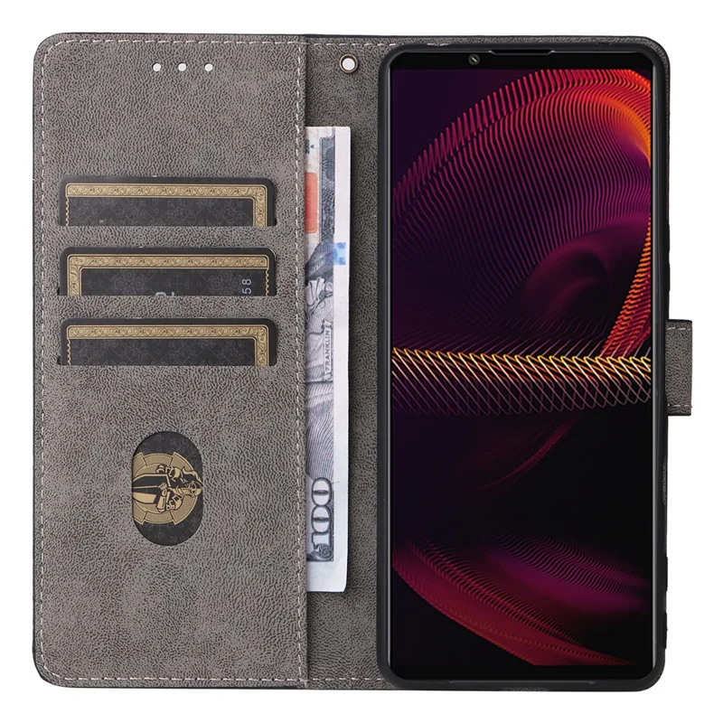 For Sony Xperia 5 III 5G Case Slim-Fit PU Leather RFID Blocking Phone Cover with Strap - Purple