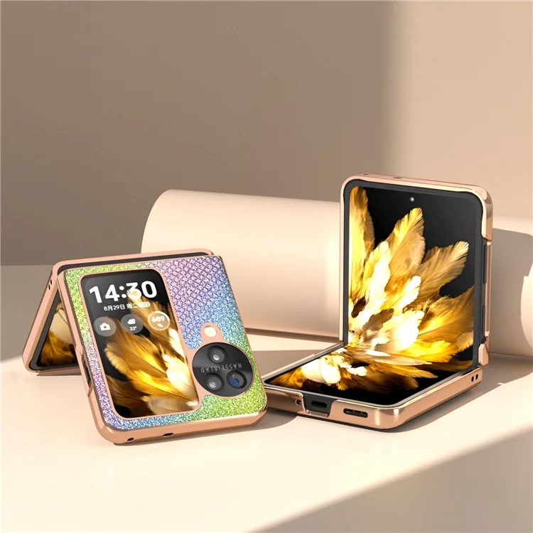 Para Oppo Find N3 Flip 5G Funda Textura de Diamantes Electrochapado Cubierta de Teléfono - Multicolor