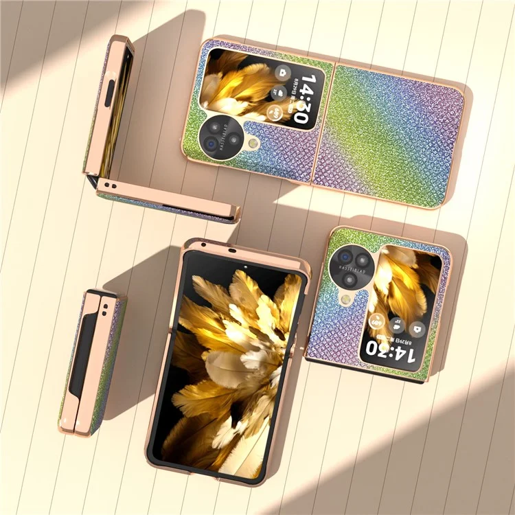 Para Oppo Find N3 Flip 5G Funda Textura de Diamantes Electrochapado Cubierta de Teléfono - Multicolor