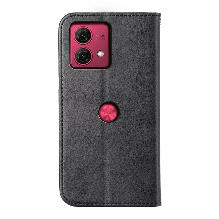 Para o caso Motorola Moto G84 5G Fechamento Automático Magnético Capa de Telefone de Couro - Preto