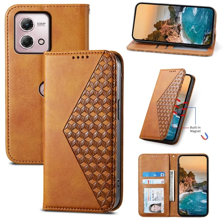 For Motorola Moto G Stylus (2023) Case Magnetic Closing Wallet Phone Cover - Yellow