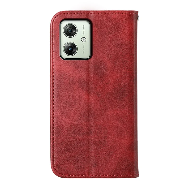 For Motorola Moto G54 5G Case Wallet PU Leather Imprinted Phone Cover - Red