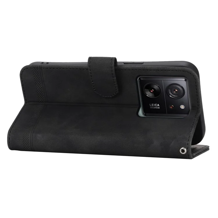 DIERFENG DF-03 per Xiaomi 13T / 13T Pro / Redmi K60 Ultra Custodia Wallet Wallet Phone Shell Stand Protezione in pelle PU - Nero