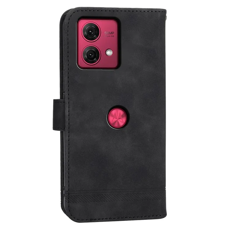DIERFENG DF-03 For Motorola Moto G84 5G Case PU Leather Flip Phone Stand Cover Wallet - Black