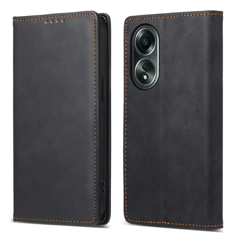 DF-05 Para Oppo A58 4G Funda Bloqueo RFID Cubierta de Piel con Cartera - Negro