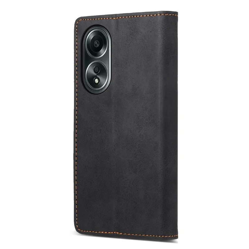 DF-05 Para Oppo A58 4G Funda Bloqueo RFID Cubierta de Piel con Cartera - Negro