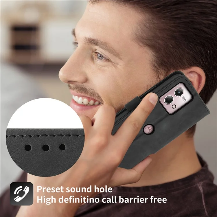 Per Motorola Moto G Stylus (2023) Custodia in Pelle Portafoglio per Telefono con Cinturino da Polso + Cinturino da Spalla - Nero