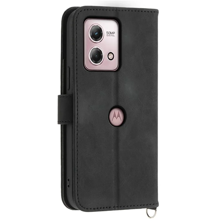 Per Motorola Moto G Stylus (2023) Custodia in Pelle Portafoglio per Telefono con Cinturino da Polso + Cinturino da Spalla - Nero