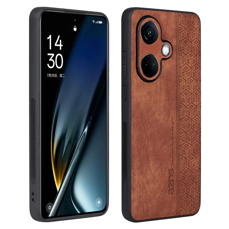 AZNS For Oppo K11 5G / OnePlus Nord CE3 5G Case Imprinted PU Leather+TPU Phone Cover - Brown