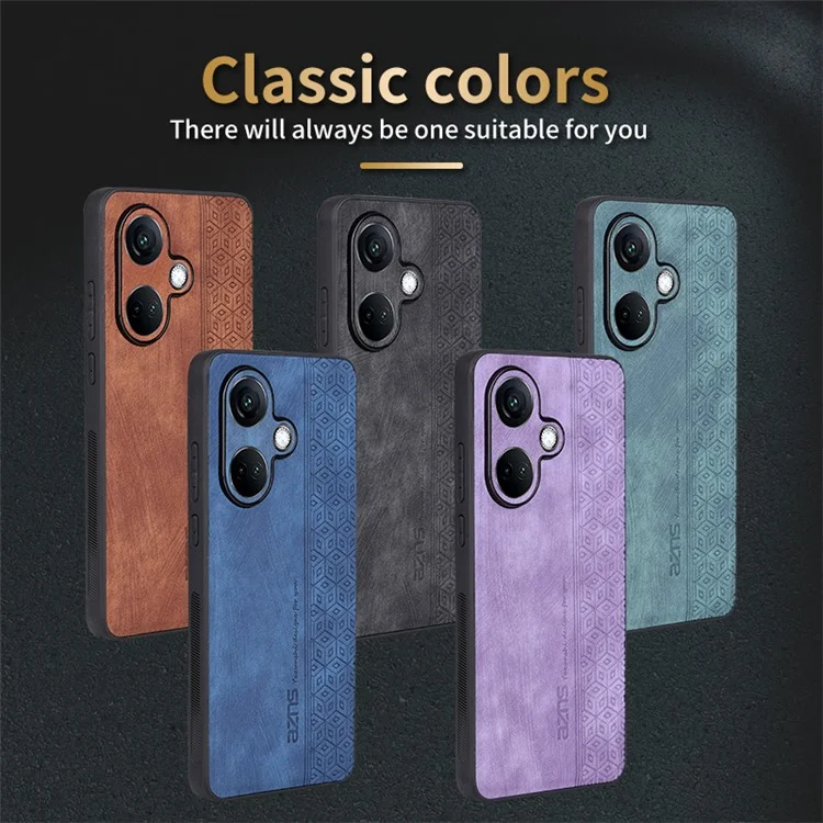 AZNS For Oppo K11 5G / OnePlus Nord CE3 5G Case Imprinted PU Leather+TPU Phone Cover - Brown